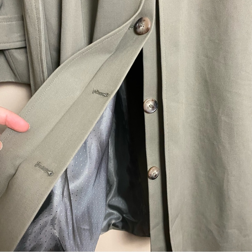 Sezane Scott Trench Coat Khaki Green - Picture 12 of 14